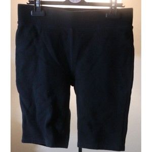 Madewell Ottoman Jacquard Biker Shorts Black Ribbed Knit Size Small